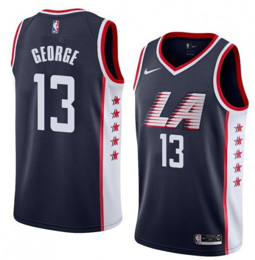 Men's Los Angeles Clippers #13 Paul George Black NBA Stitched Jersey